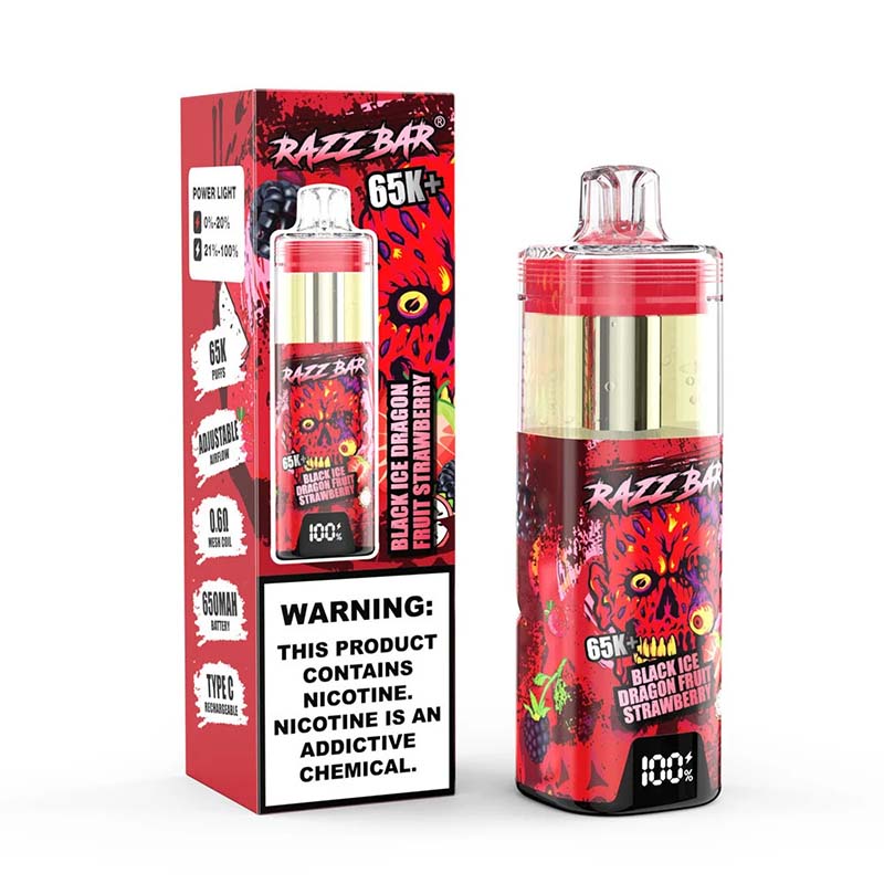 Venta al por mayor de cigarrillos electrónicos desechables Razz Bar 65K Plus con 65 000 caladas