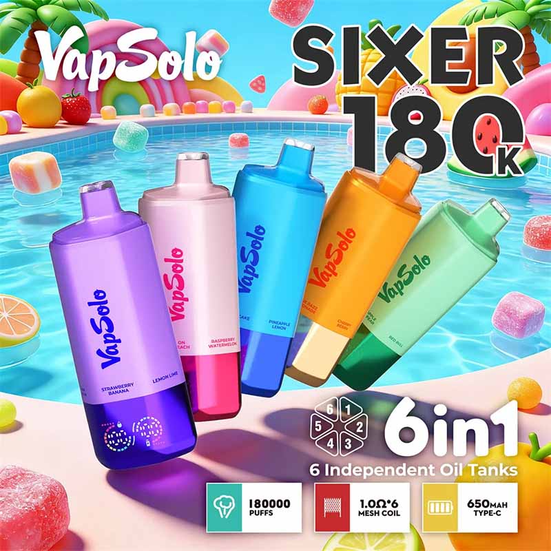Vapsolo Sixer 180K Puffs 6 in 1 Disposable Vape Wholesale 10